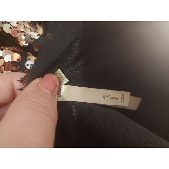 Mona B Women's Size Small Copper Sequined Blouse - Picture 5 of 6